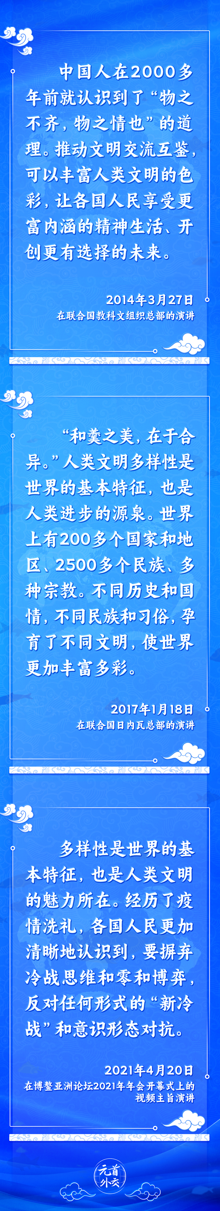 元首外交丨推動(dòng)文明交流互鑒，習(xí)主席提出這些“中國主張”