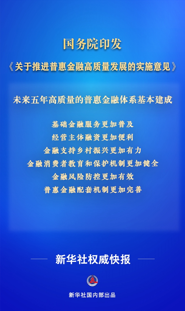 新聞分析：我國(guó)明確普惠金融高質(zhì)量發(fā)展目標(biāo) 推動(dòng)重點(diǎn)領(lǐng)域信貸服務(wù)提質(zhì)增效