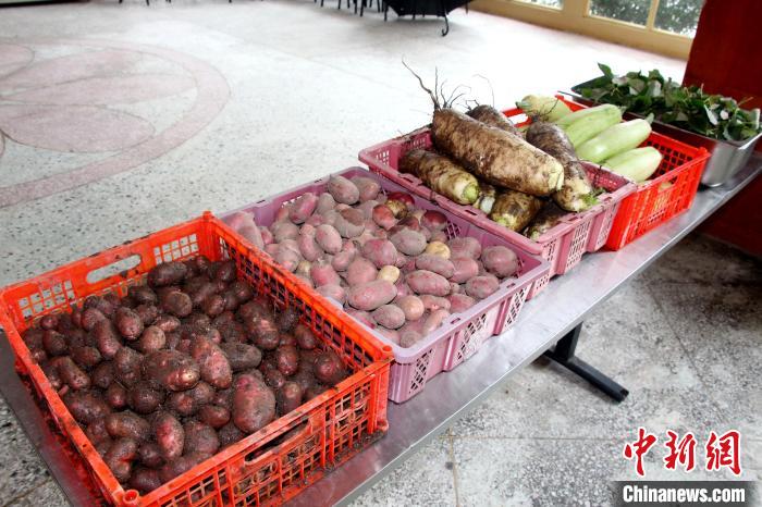 圖為亞東邊檢站“警營菜園”喜獲豐收的蔬菜。　王東東 攝